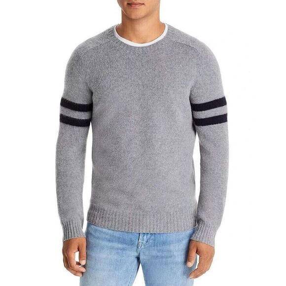 The Men’s Store Bloomingdale's Sz XL Grey Cashmere Striped Sleeves Sweater $148 - Picture 9 of 11